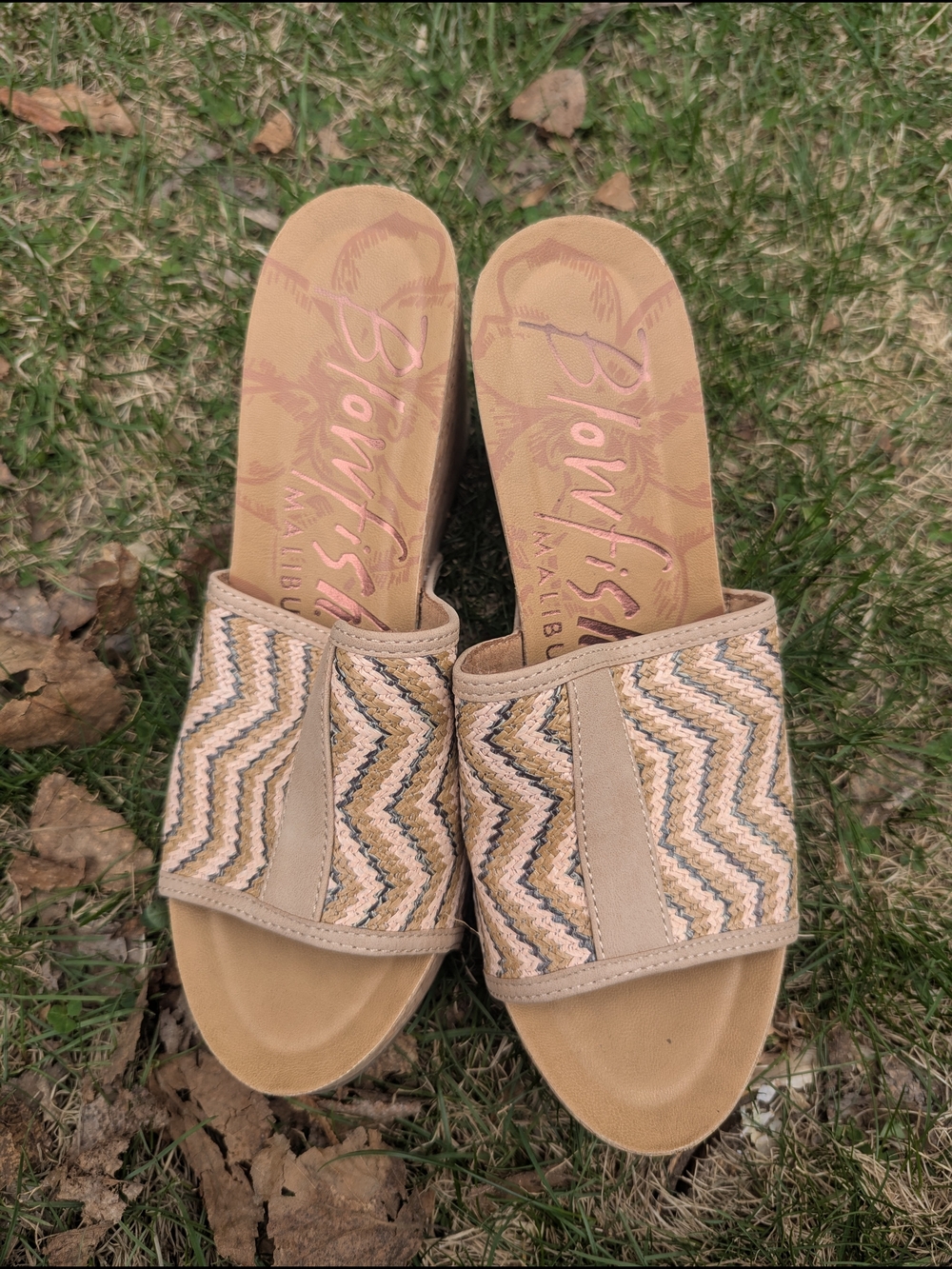 Blowfish Cork Wedge Sandals 8.5 - Picture 3 of 5